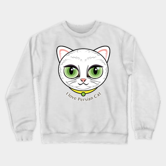 I Love Cat Cat Crewneck Sweatshirt by zoneo